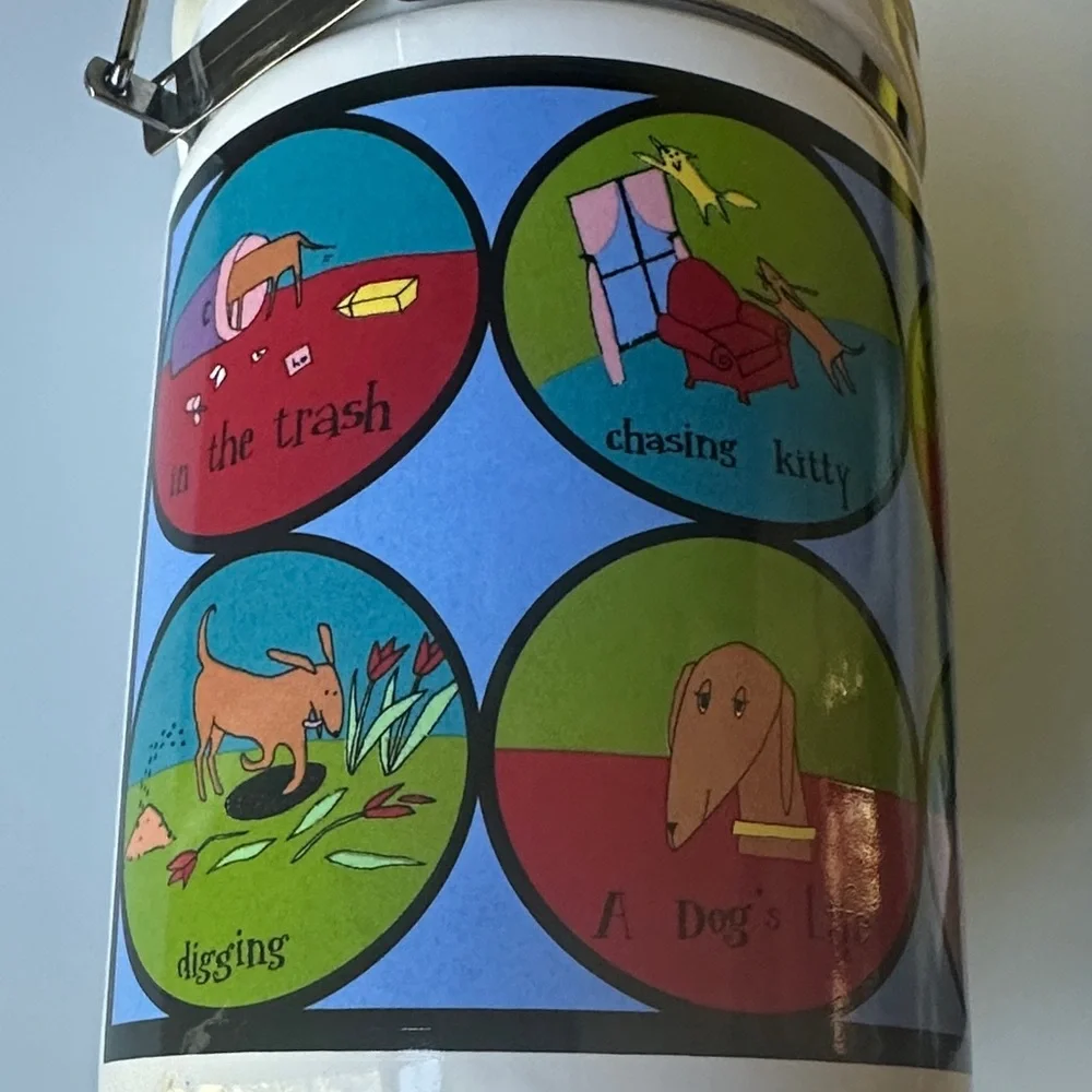 A Dog's Life by Ursula Dodge Design Ceramic Dog Food or Treat Container